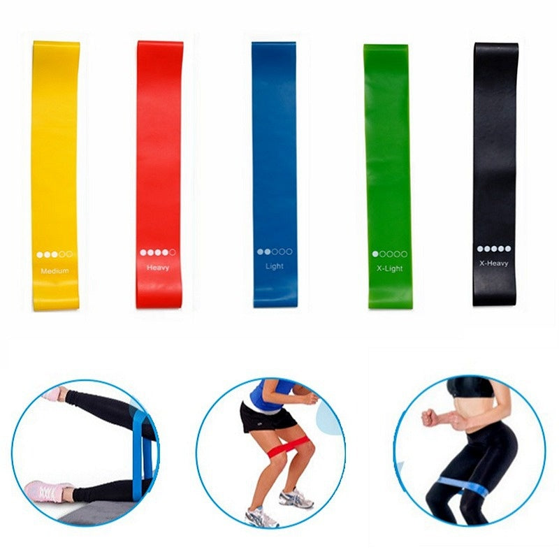 Bandas de resistencia de TPE de cinco piezas para sentadillas, levantamiento de glúteos, entrenamiento de piernas y brazos, modelado corporal y yoga. Bandas elásticas en bucle.