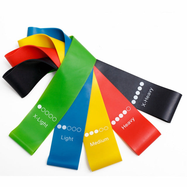 Bandas de resistencia de TPE de cinco piezas para sentadillas, levantamiento de glúteos, entrenamiento de piernas y brazos, modelado corporal y yoga. Bandas elásticas en bucle.