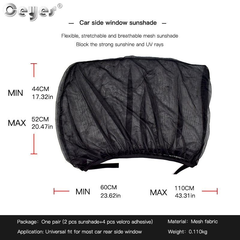 2 piezas Accesorios  para automóviles Parasol para automóviles Cortina de protección UV para ventanas laterales de malla para ventanas Películas de protección