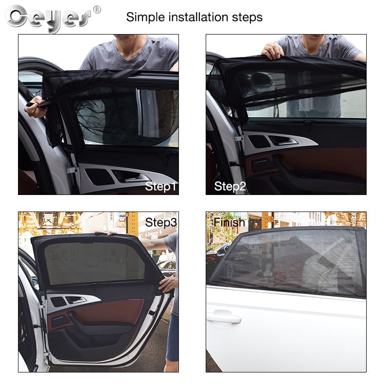 2 piezas Accesorios  para automóviles Parasol para automóviles Cortina de protección UV para ventanas laterales de malla para ventanas Películas de protección