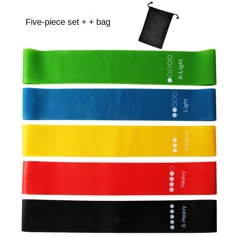 Bandas de resistencia de TPE de cinco piezas para sentadillas, levantamiento de glúteos, entrenamiento de piernas y brazos, modelado corporal y yoga. Bandas elásticas en bucle.