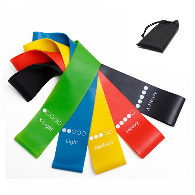 Bandas de resistencia de TPE de cinco piezas para sentadillas, levantamiento de glúteos, entrenamiento de piernas y brazos, modelado corporal y yoga. Bandas elásticas en bucle.