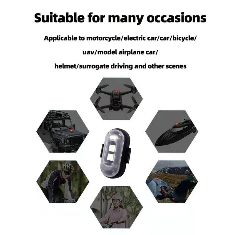 Luz de aviso de control remoto inalámbrico, luz de advertencia intermitente de colores universal para coche y motocicleta, luz de piloto de dron, recargable