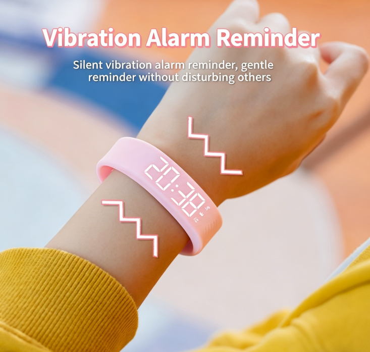 Reloj inteligente para estudiantes con contador de pasos, alarma por vibración, reloj digital multifunción, pulsera deportiva, resistente al agua, para mujer.
