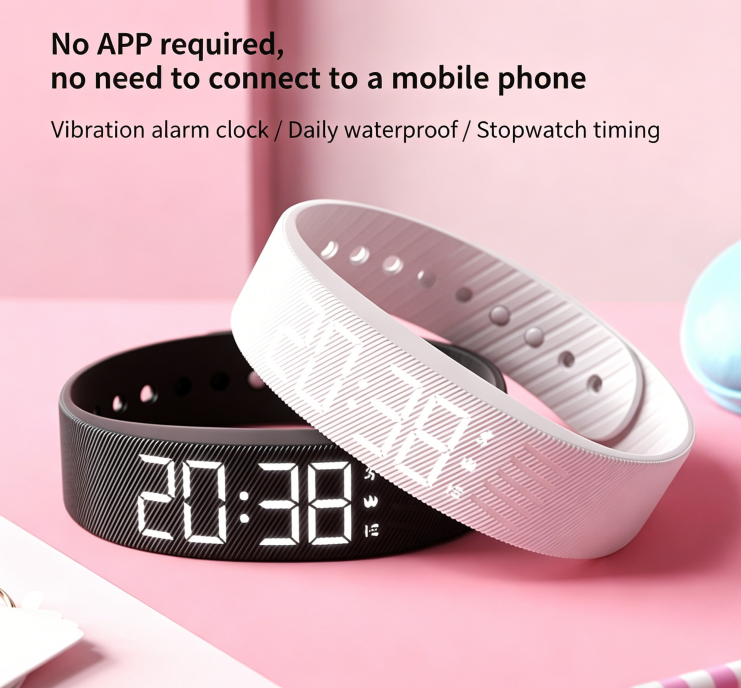 Reloj inteligente para estudiantes con contador de pasos, alarma por vibración, reloj digital multifunción, pulsera deportiva, resistente al agua, para mujer.