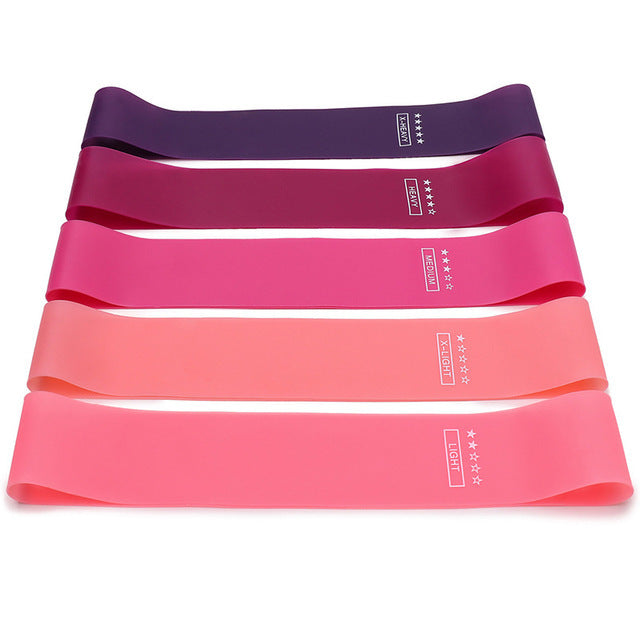 Bandas de resistencia de TPE de cinco piezas para sentadillas, levantamiento de glúteos, entrenamiento de piernas y brazos, modelado corporal y yoga. Bandas elásticas en bucle.