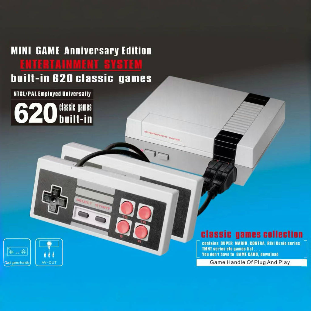 Consola de juegos de TV todo en uno NES620 para dos jugadores, roja y blanca, de 8 bits, para uso doméstico. 620 juegos clasicos.
